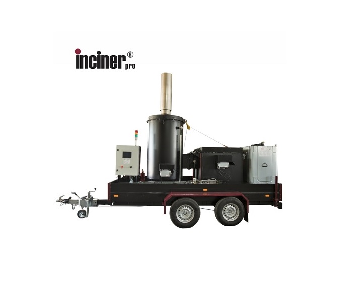 The IncinerPro a500 mobile incinerator for waste from animal farms.